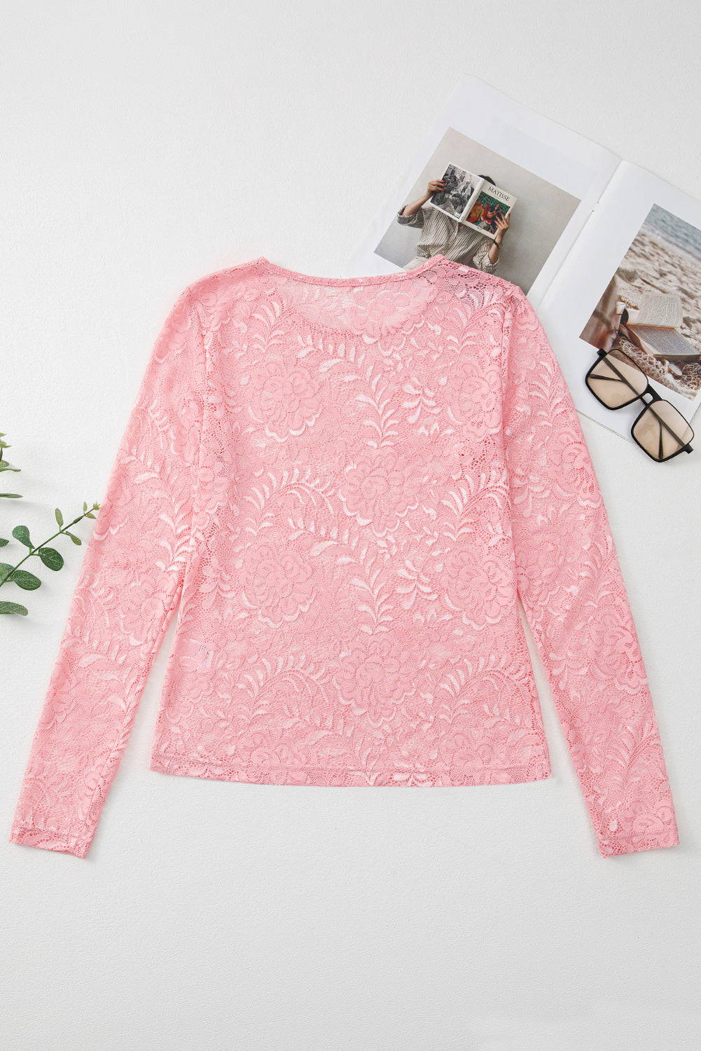 Blossom Floral Lace Sheer Long Sleeve Top eAura