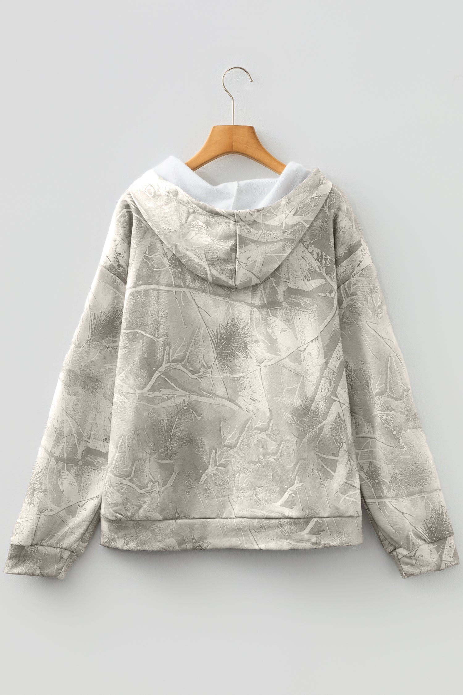 Camouflage Woodland Print Oversized Sporty Hoodie - eAura