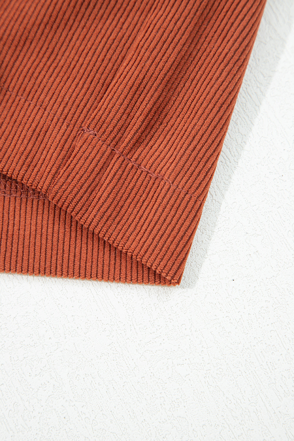 Button Decor Scalloped Edge High Waist Soft Corduroy Shorts - eAura