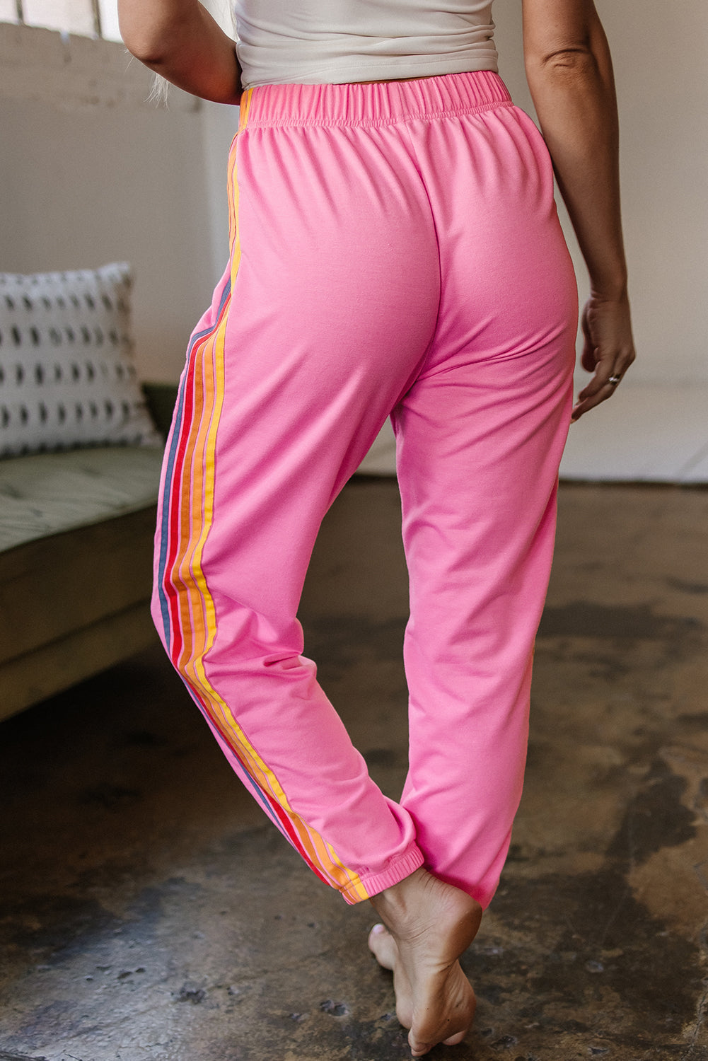 Pink Counting Rainbows High Waist SweatTrousers eAura
