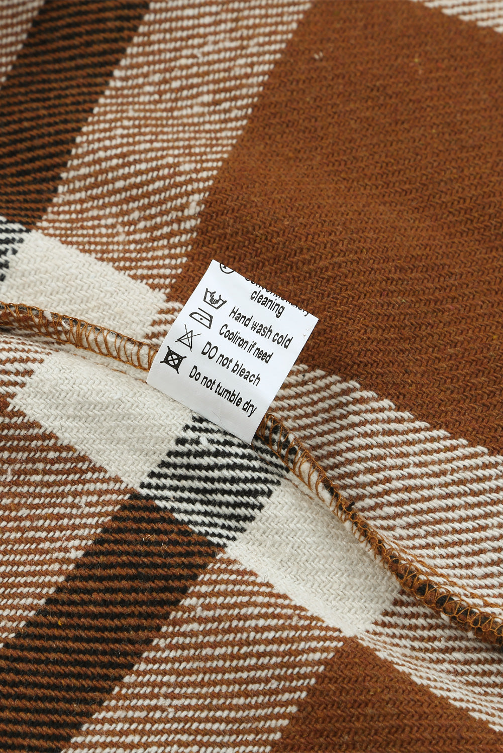 Brown Pocketed Buttoned Plaid Shirt Jacket Beagle Boutique Fashion Outlet