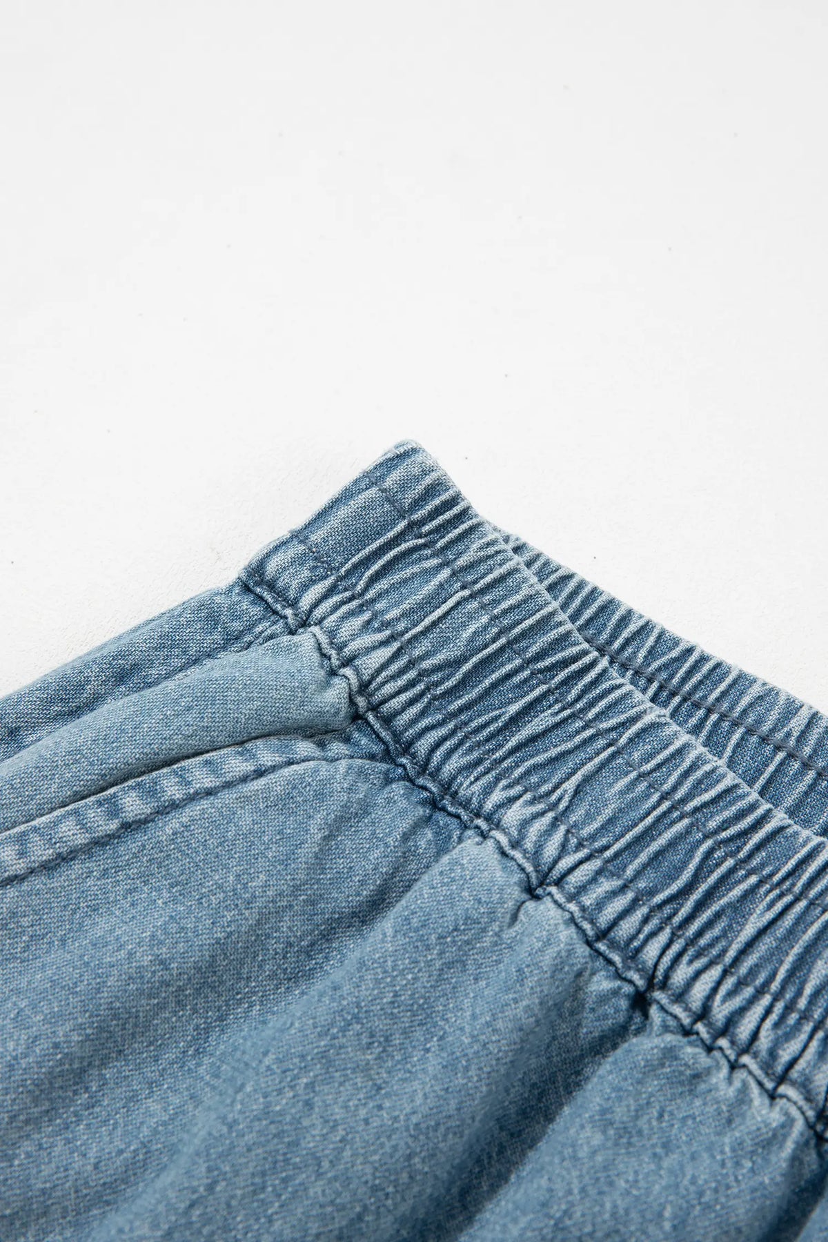 Beau Frayed Floral Patch Wide Leg Raw Hem Wide Leg Jeans – Blue