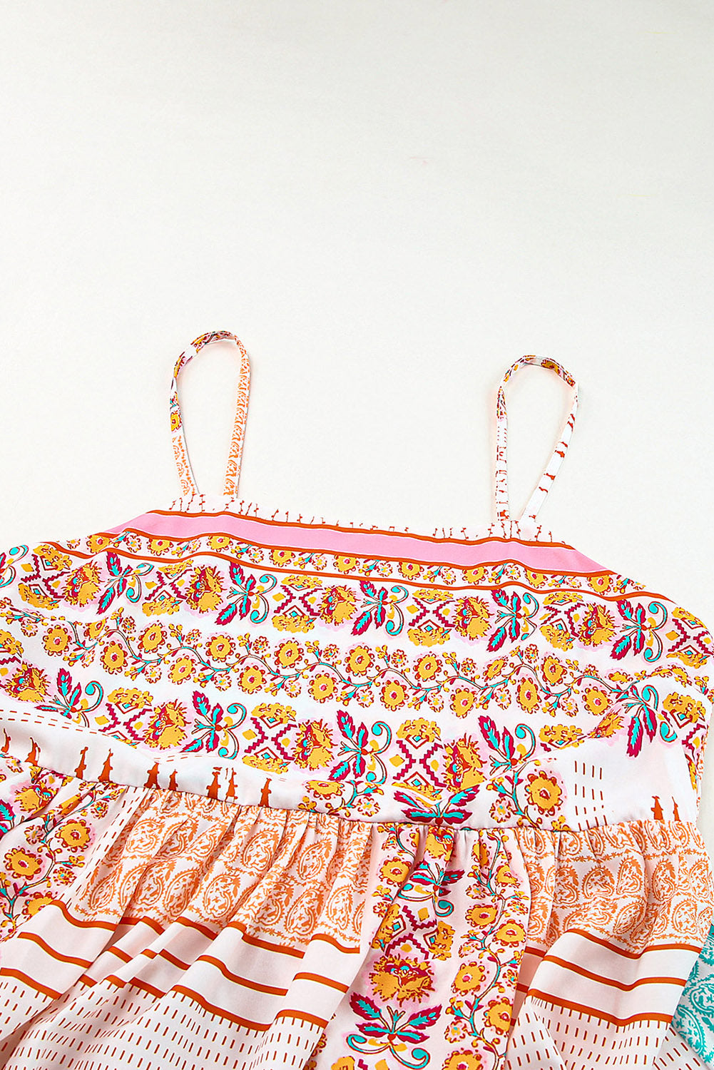 MultiColour Boho Patchwork Print Square Neck Maxi Sundress eAura