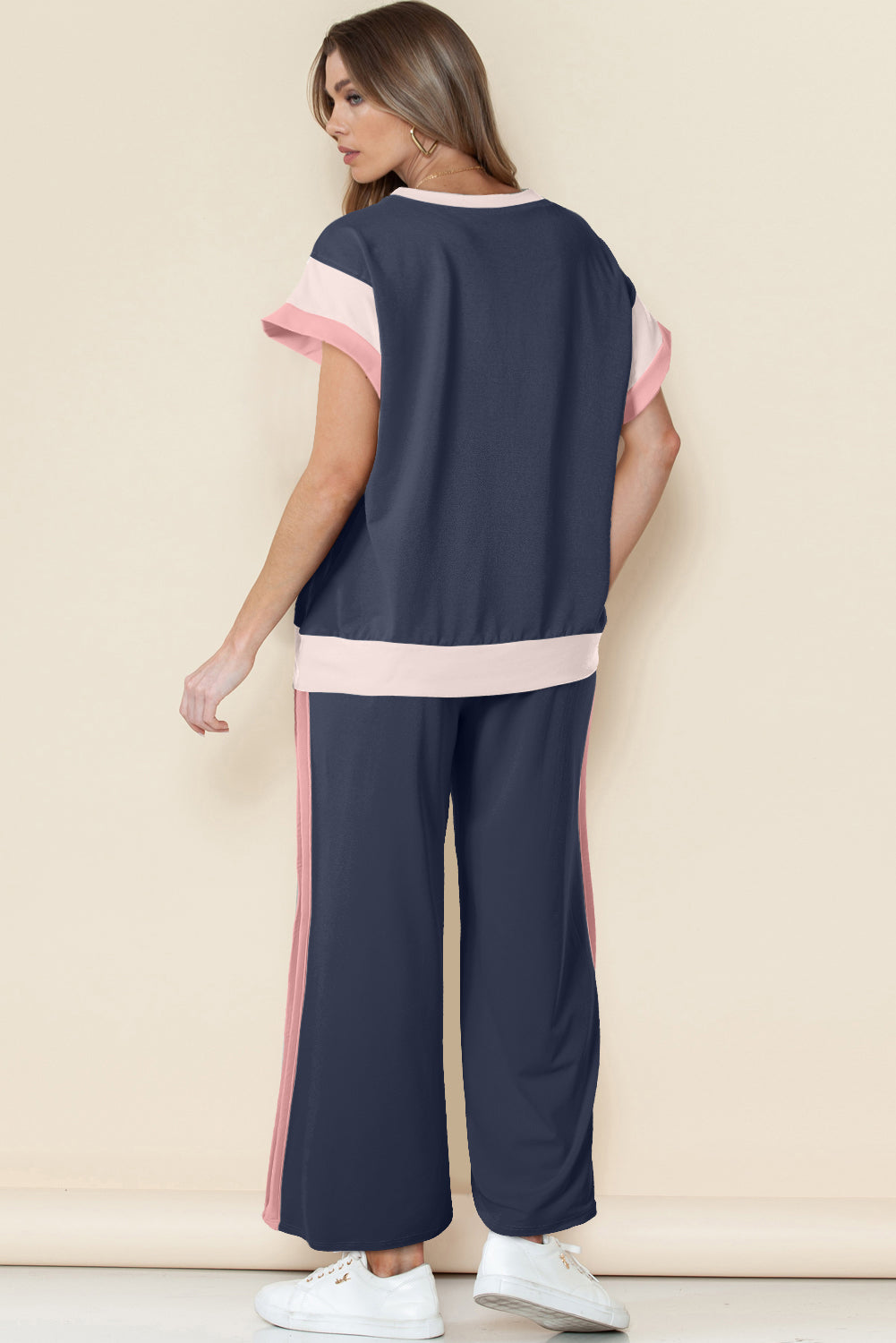 Colour Block Detail Casual Two-piece Co-ord Set Outfit
