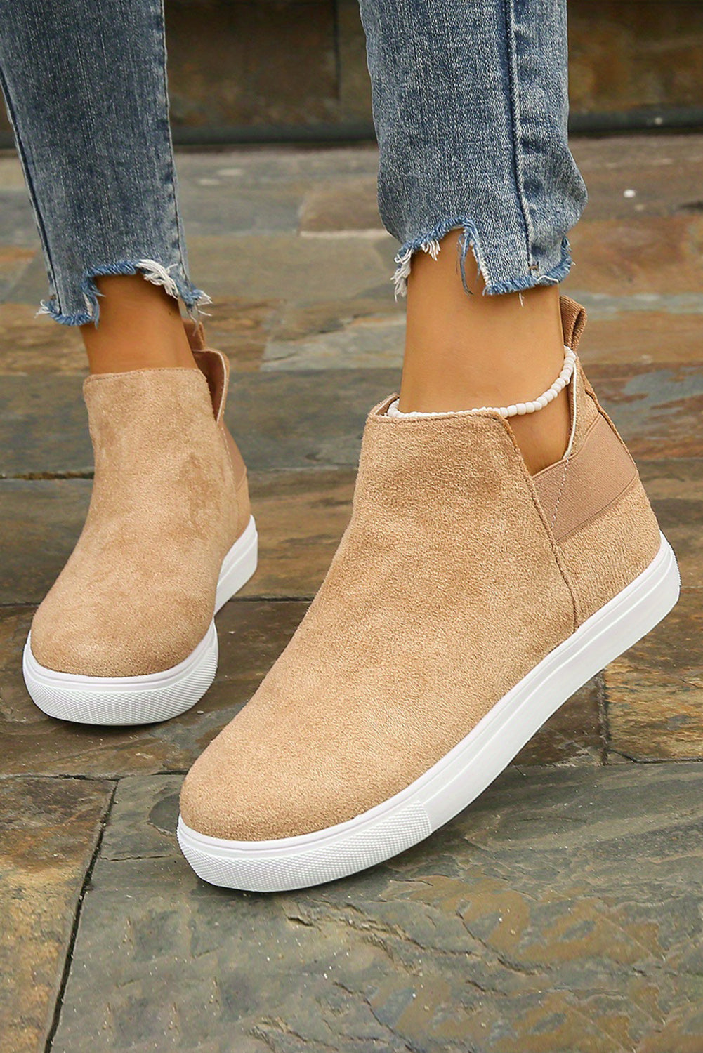 Camel High Top Slip-on Casual Boots - eAura