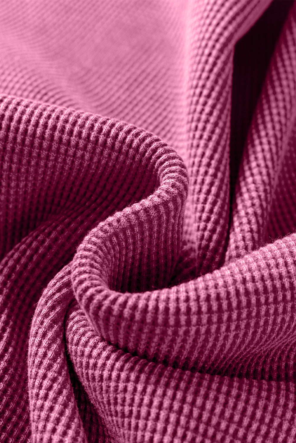 Waffle Textured Long Sleeve Loose Top - eAura