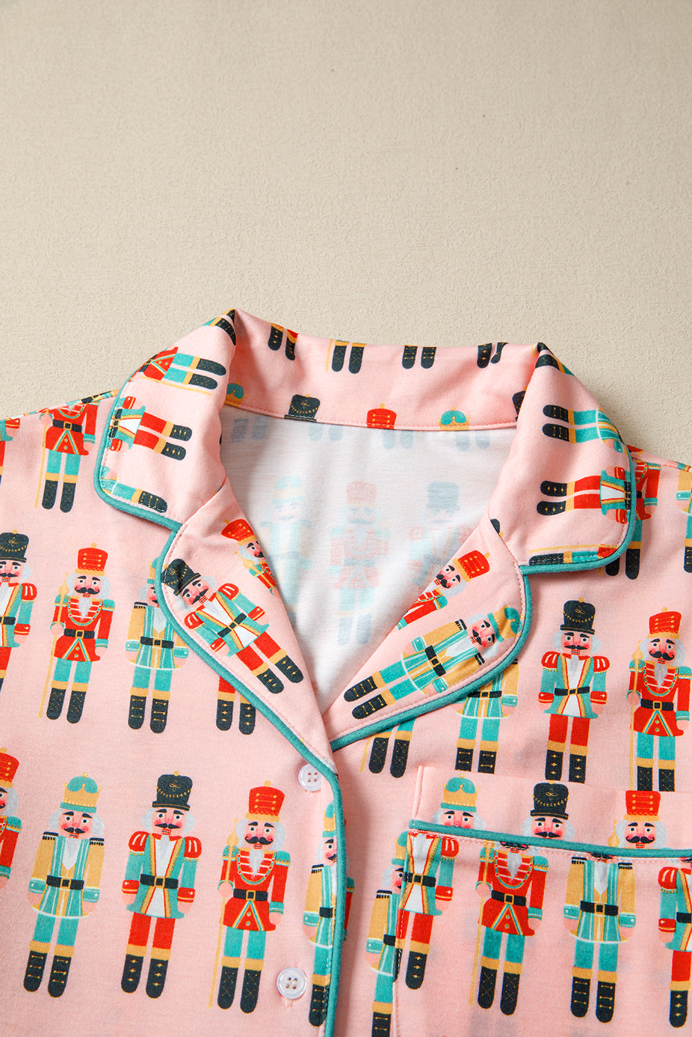 Pink Nutcracker Long Sleeve Button Up and Shorts Pyjamas - eAura
