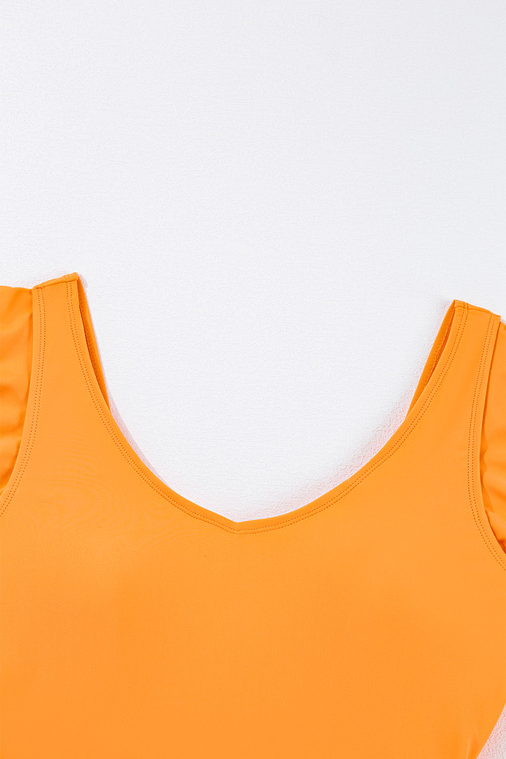 Vitality Orange Colour Block Ruffled Knotted Backless One Piece Swimsuit eAura