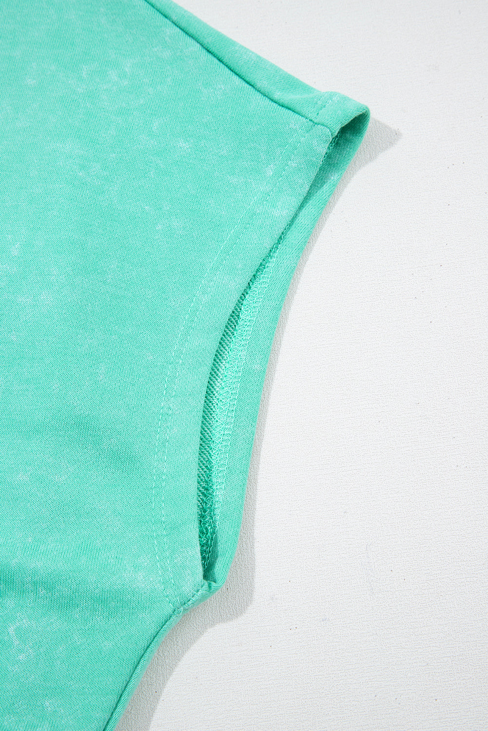Sea Green Mineral Wash Drawstring Waist Hollow Out Back Short Sleeve Romper eAura