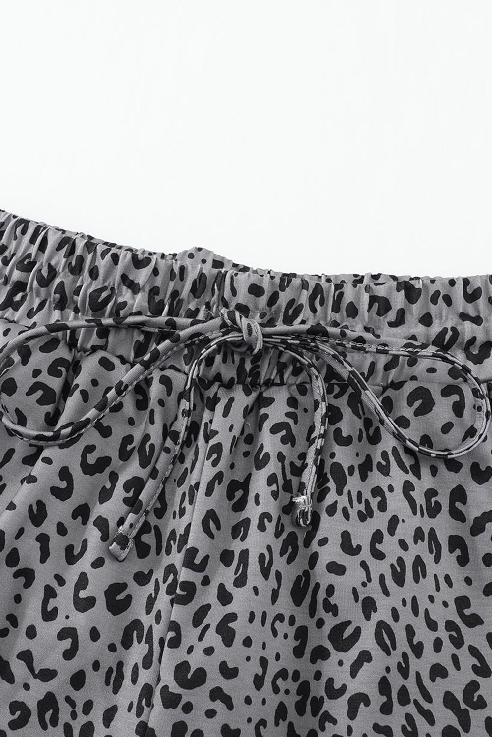 Leopard Print Elastic Waist Casual Joggers