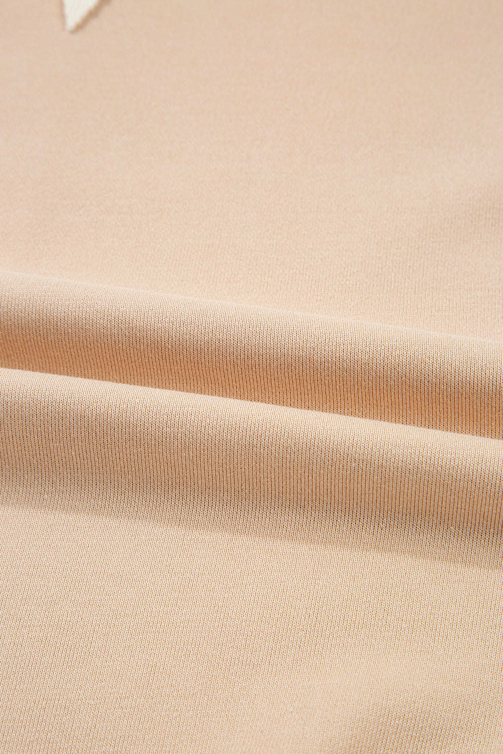 Beige Textured Patchwork Pullover Sweatshirt - eAura