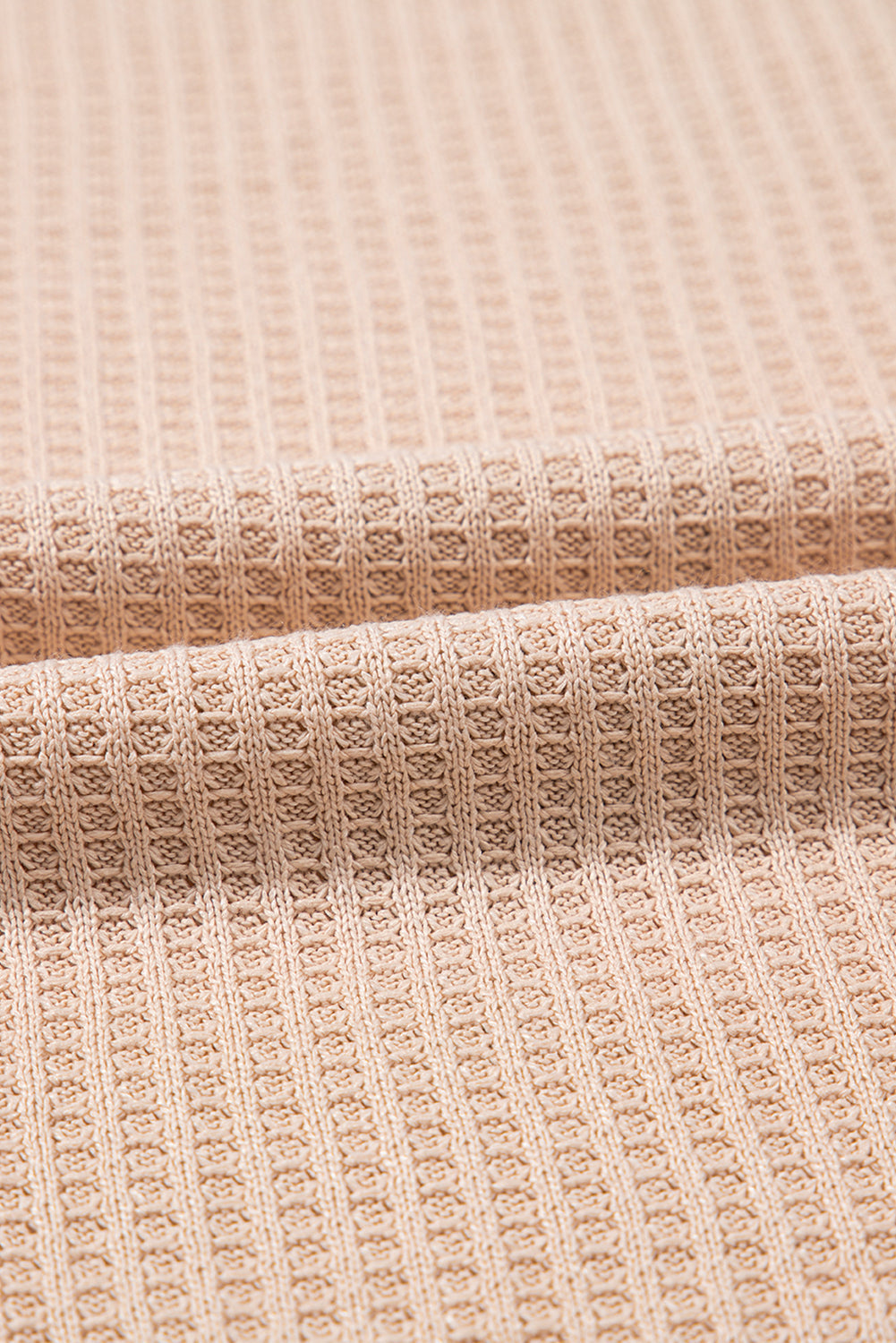 Light French Beige Cactus Forest Waffle Tee Short Co-ord Set eAura