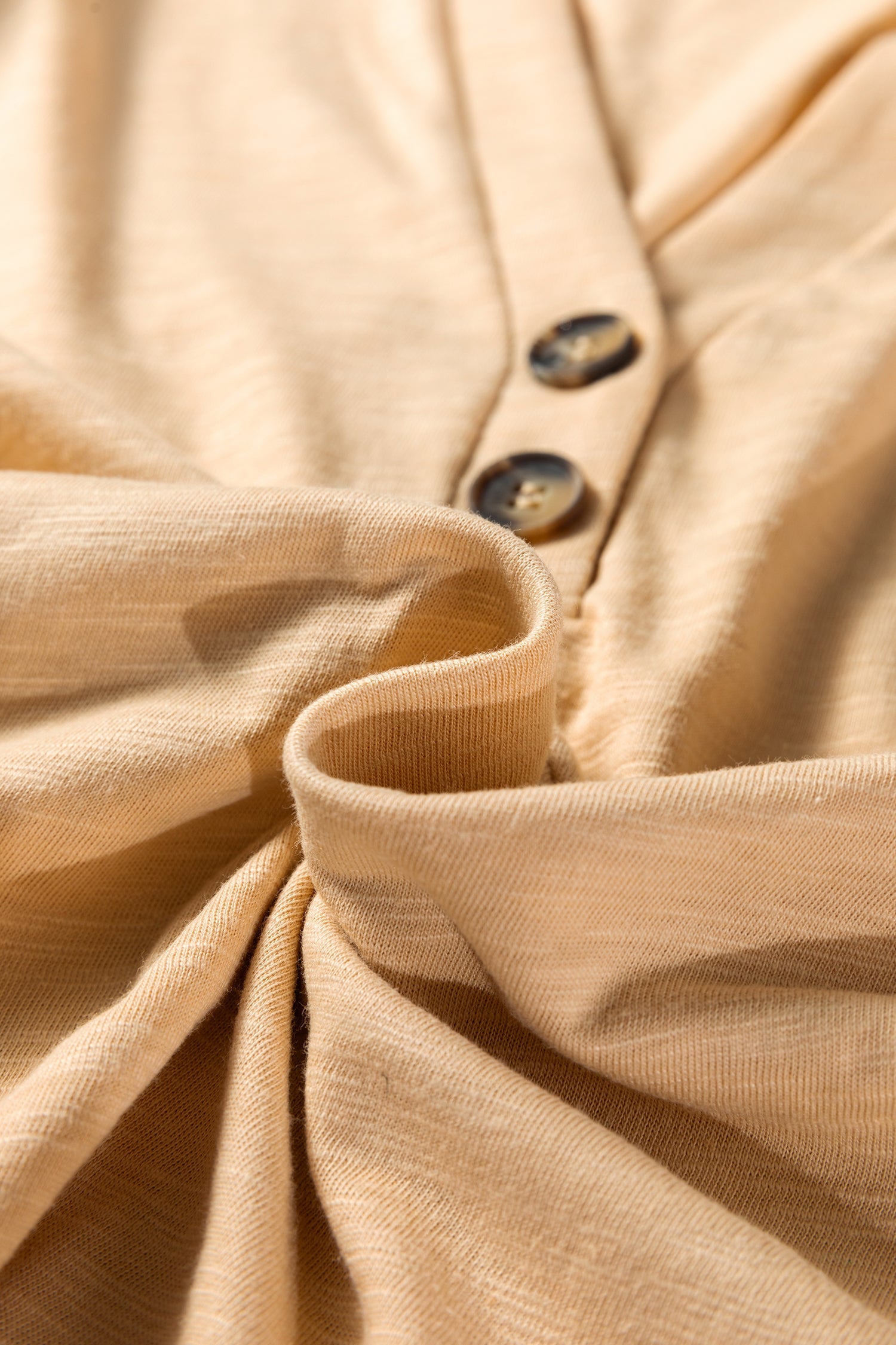 Button V-Neck Long Sleeve Top - eAura