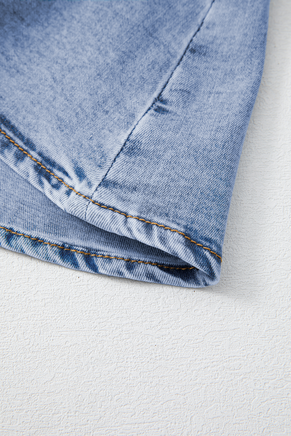 Beau Blue Asymmetric Ruffle Overlay Denim Mini Skirt eAura