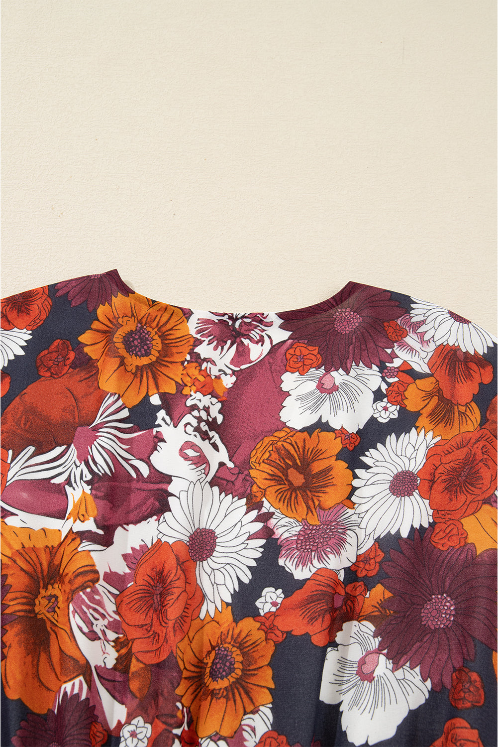 Floral Print Wrap V-Neck Puff Sleeve Flowy Mini Dress - eAura