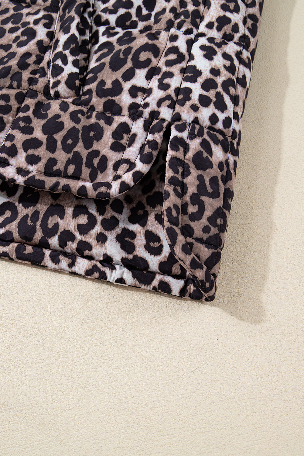 Leopard Quilted Full Zipper Casual Puff Vest - eAura