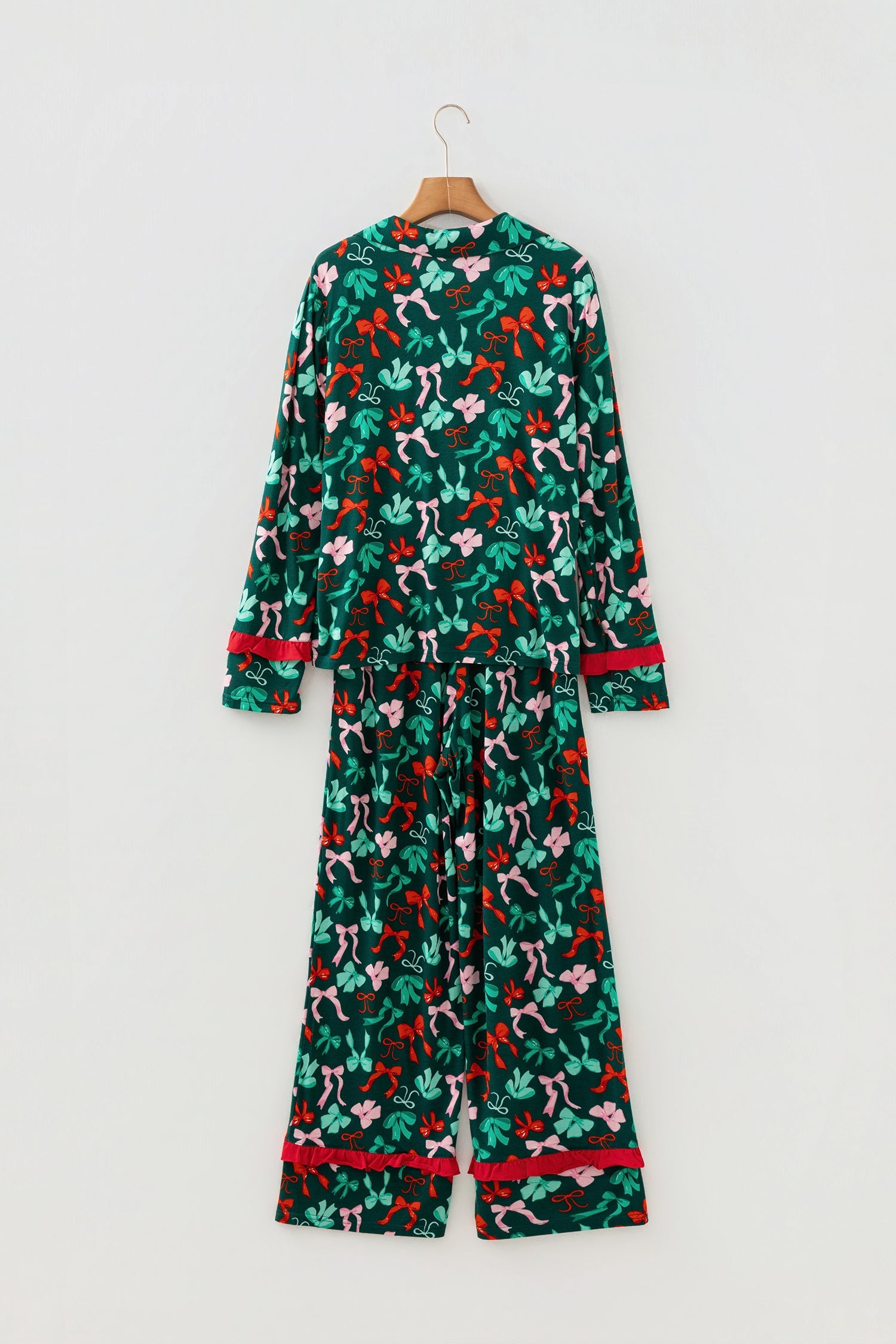 Festive Bow Print Pyjama Set - Loungewear & Sleepwear/Sleepwear