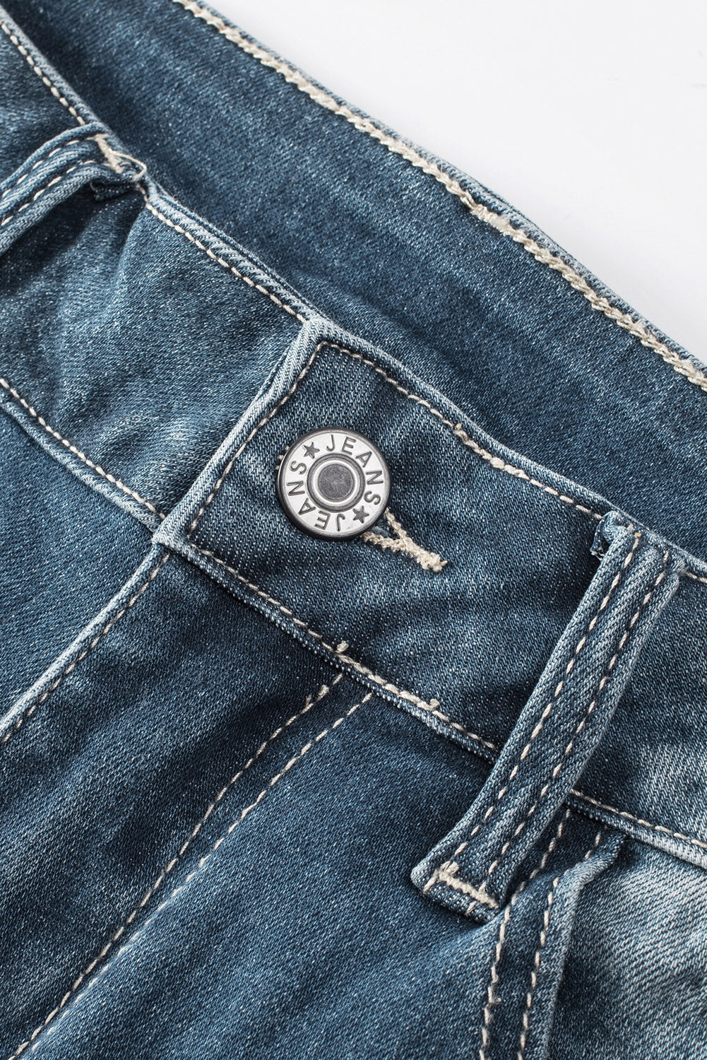 Blue Distressed Ripped Skinny Jeans Beagle Boutique Fashion Outlet