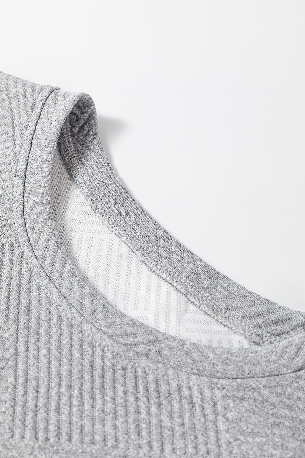 Textured Long Sleeve Shift Dress - Dresses/Mini Dresses