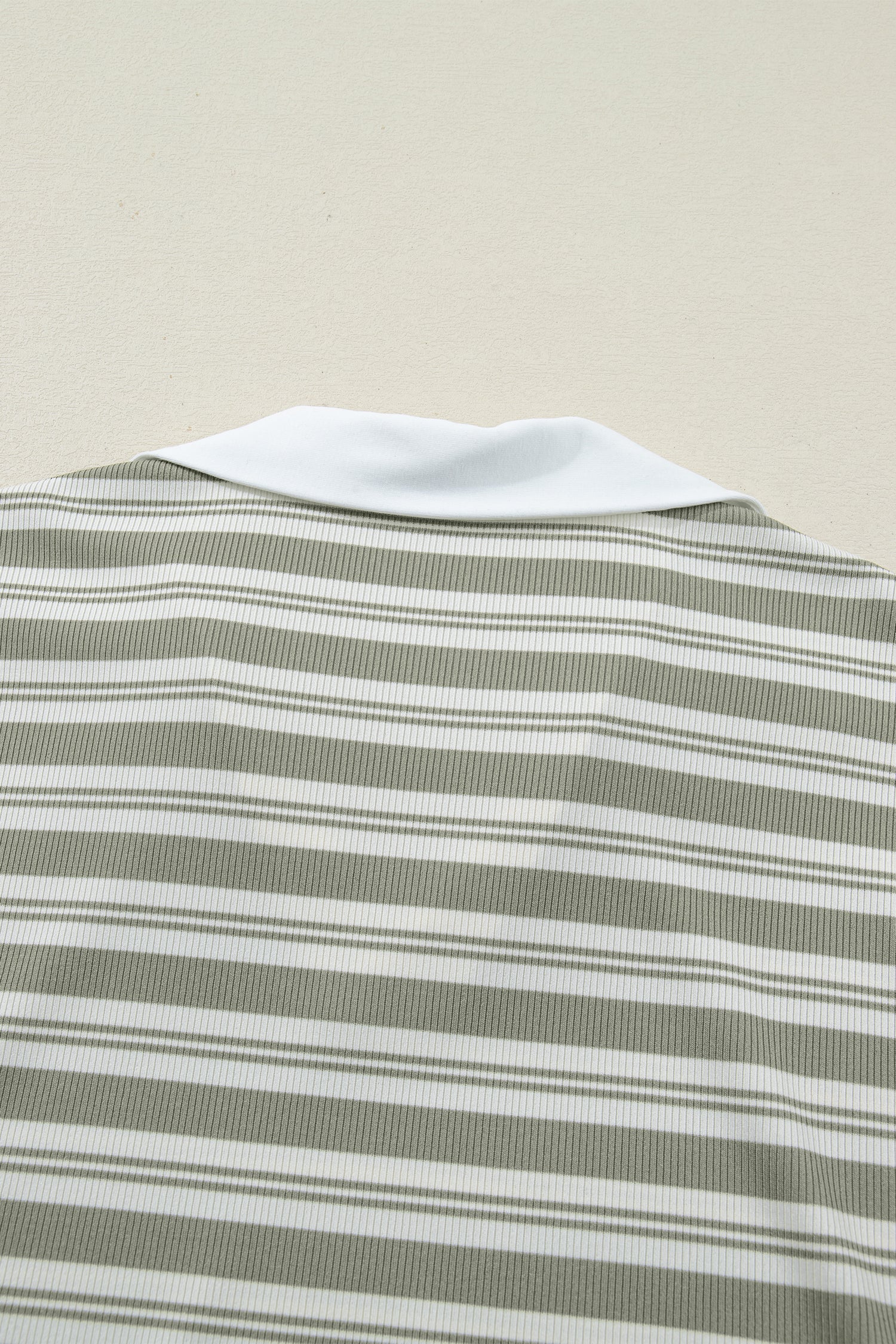 Stripe Collared V-Neck Short Sleeve T-Shirt Midi Dress with Pockets