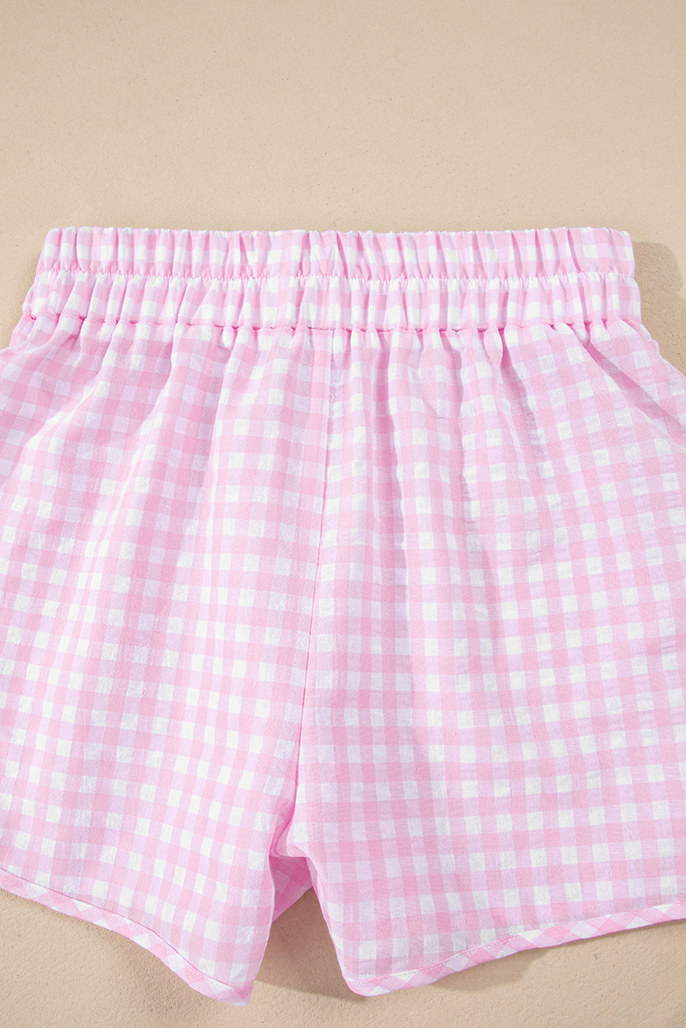 White MAMA Printed Tee and Plaid Shorts Lounge Set eAura