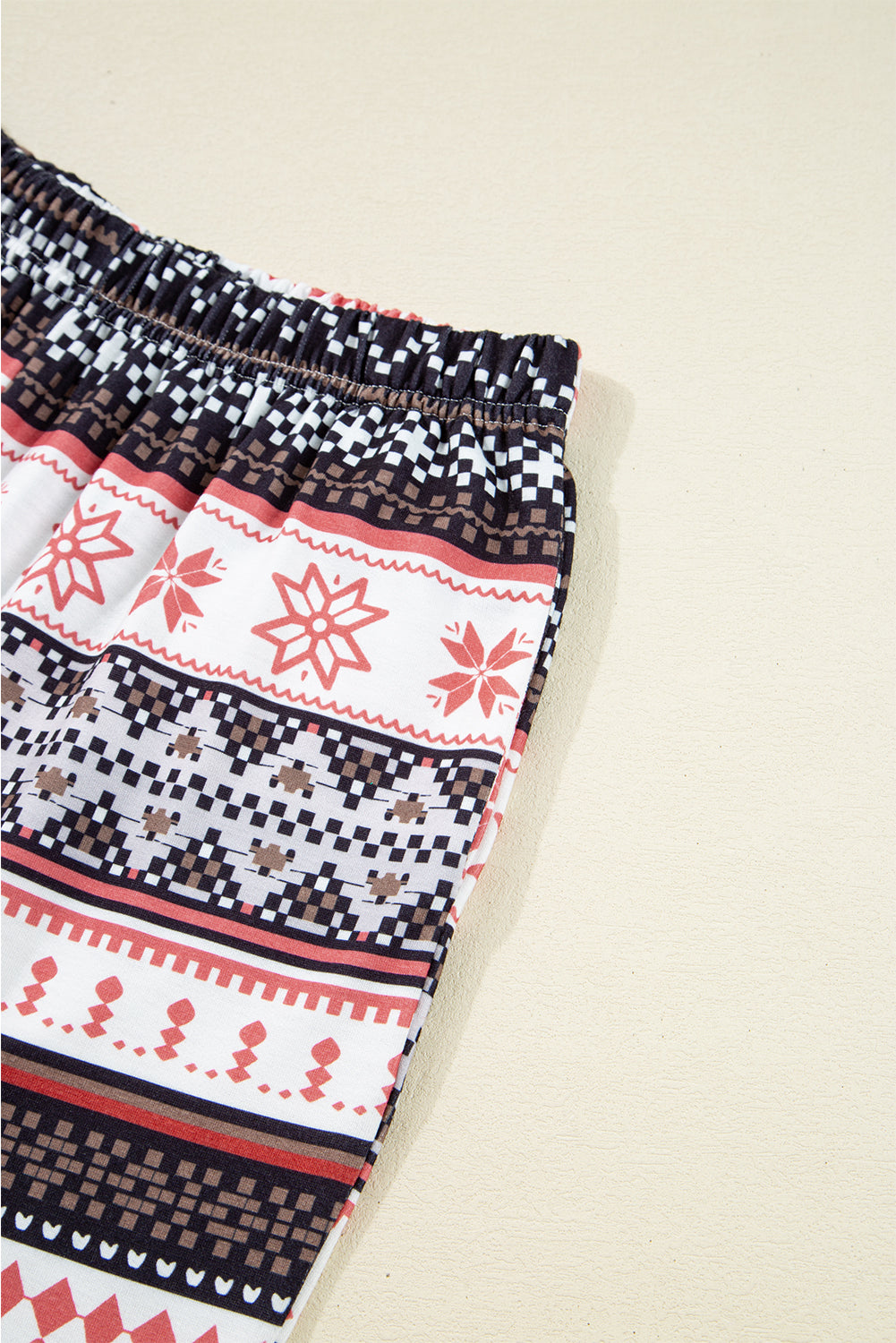 Retro Christmas Pattern Loose Pullover Pyjama Set - eAura