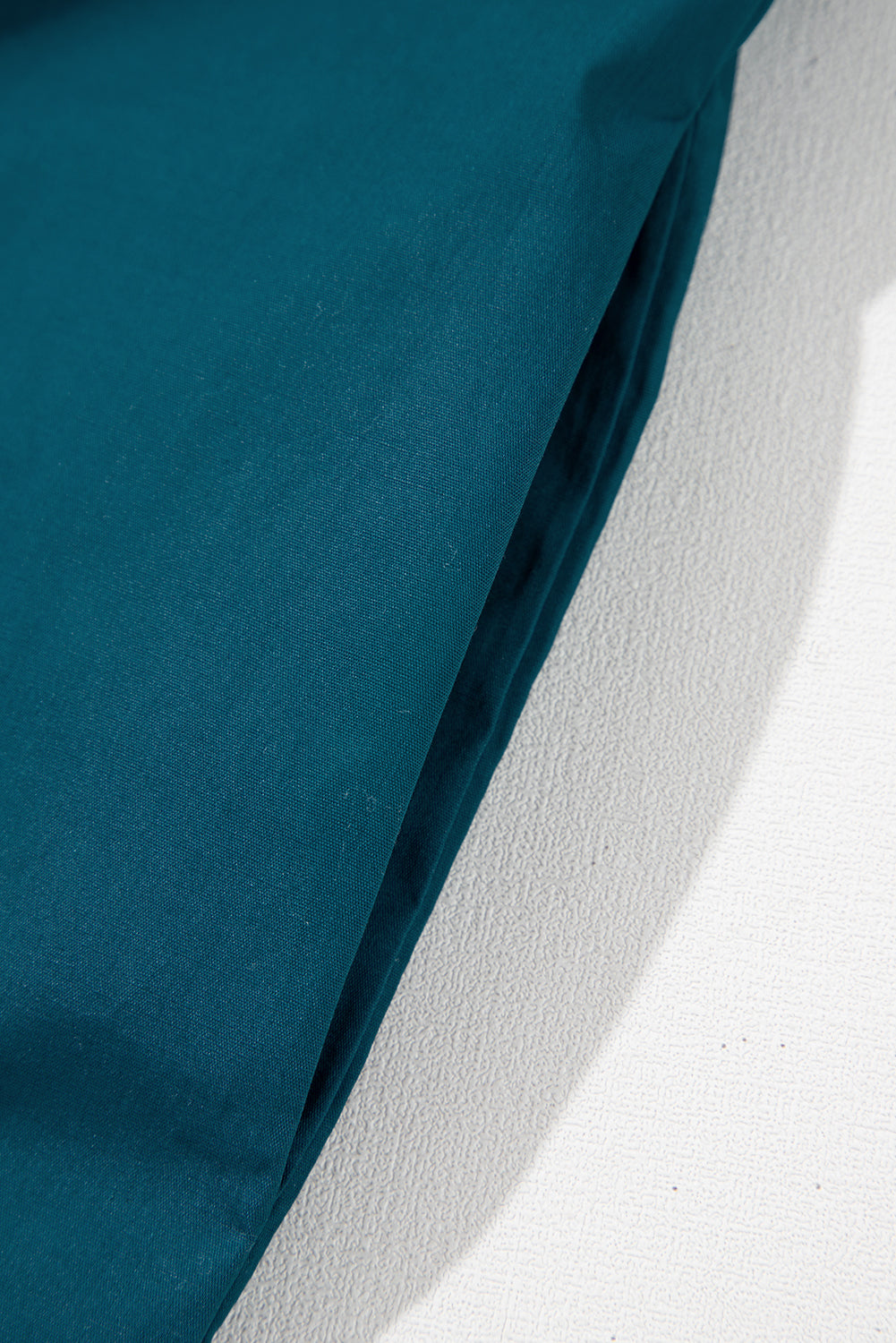 Blue Sapphire Colourblock Split V Neck Puff Sleeve Mini Dress - eAura