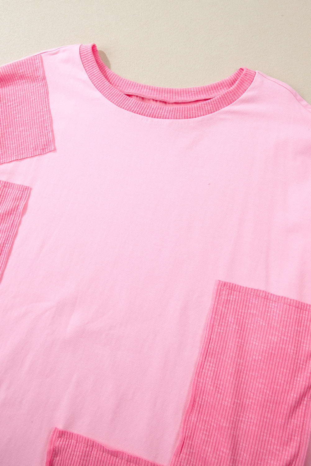 Bonbon Oversized Patched High Low Bracelet Sleeve Plus Size T Shirt BB Fashion Outlet