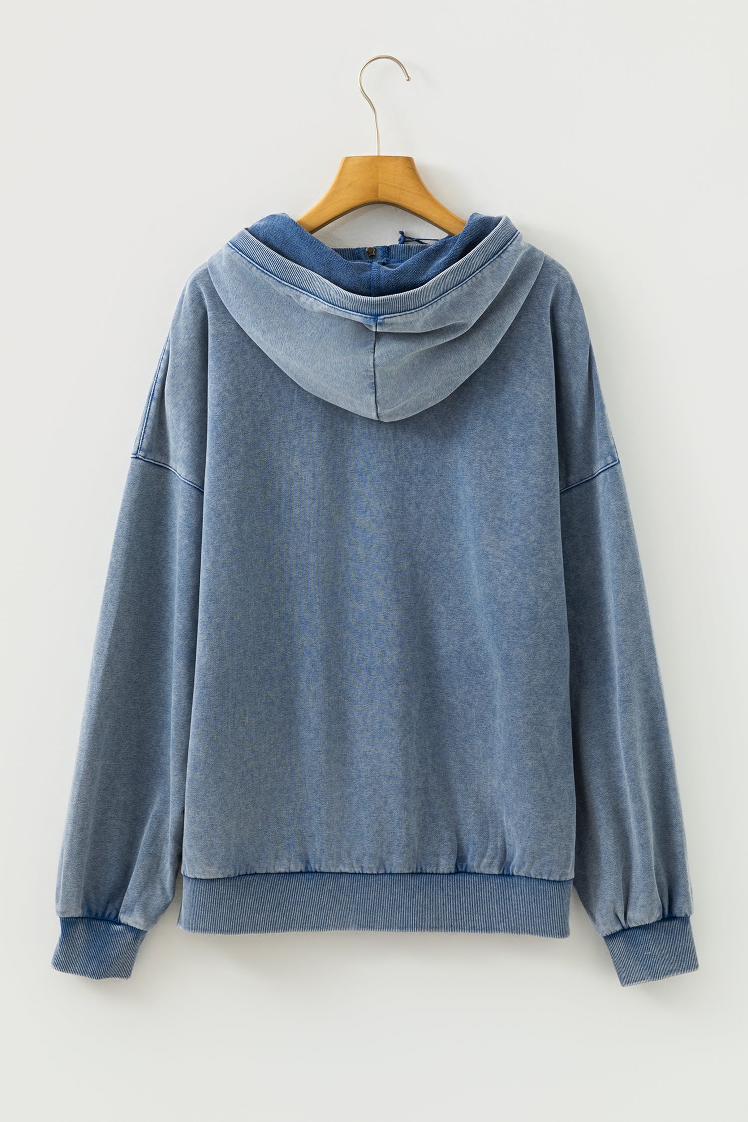 Half Zip Kangaroo Pocket Mineral Wash Baggy Hoodie - Tops/Sweatshirts & Hoodies
