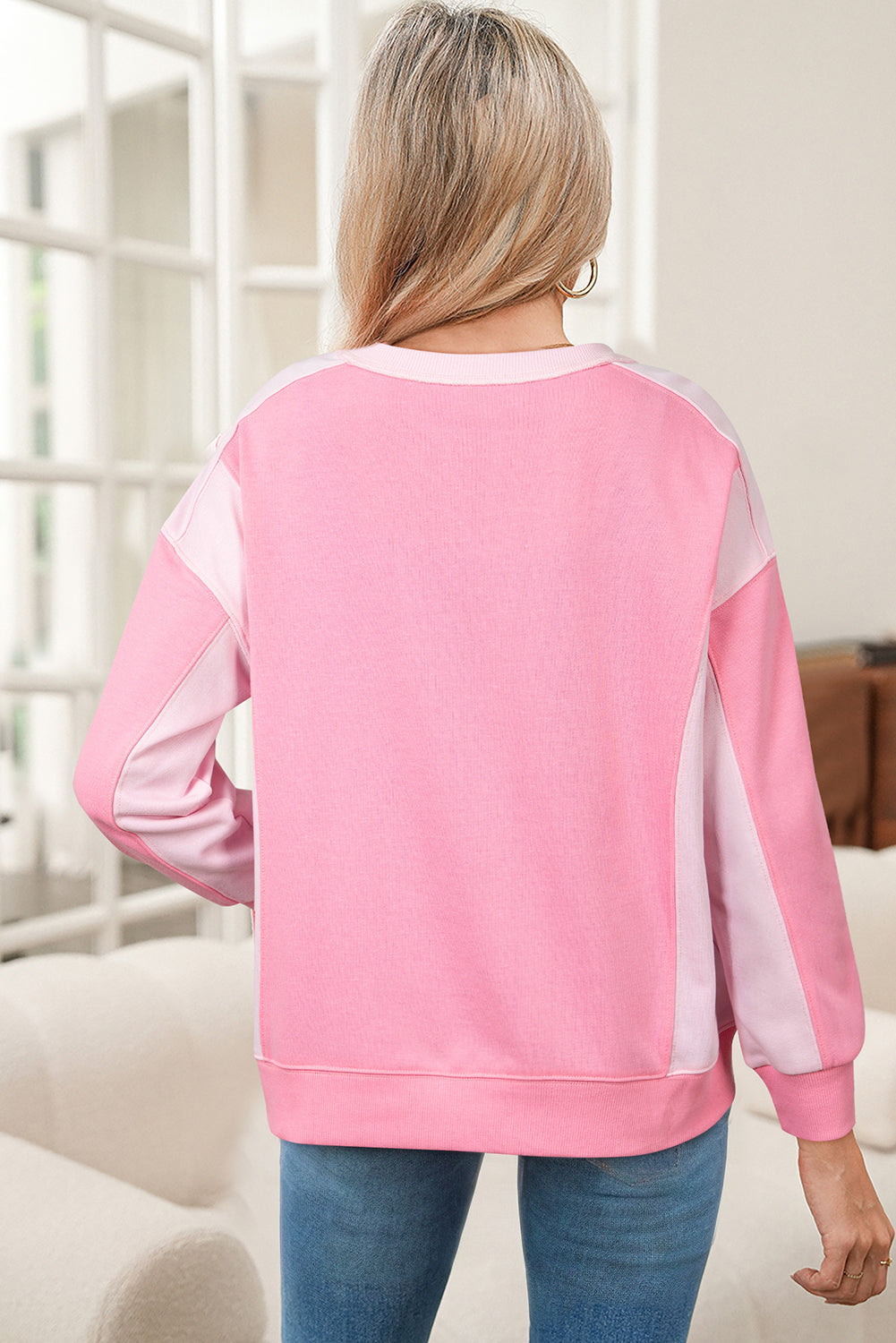 Patchwork Drop Shoulder Sweatshirt - eAura