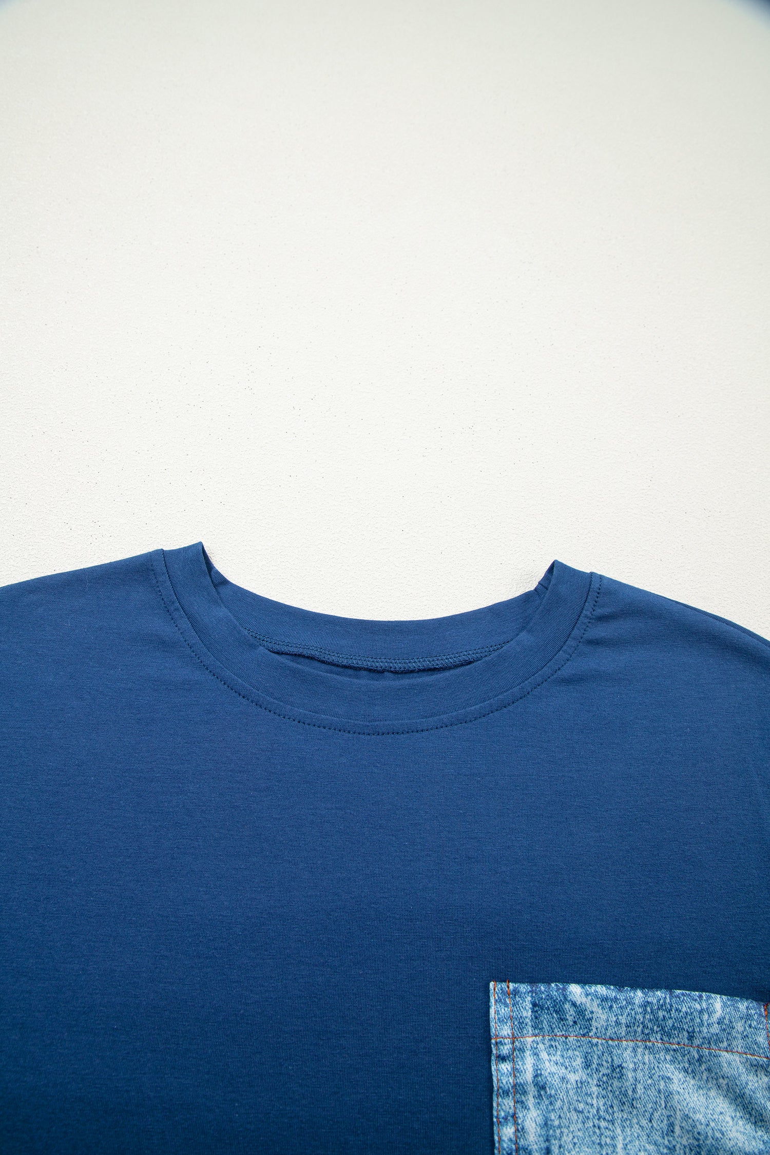 Colour Block Chest Pocket Patched Casual Short Sleeve Top