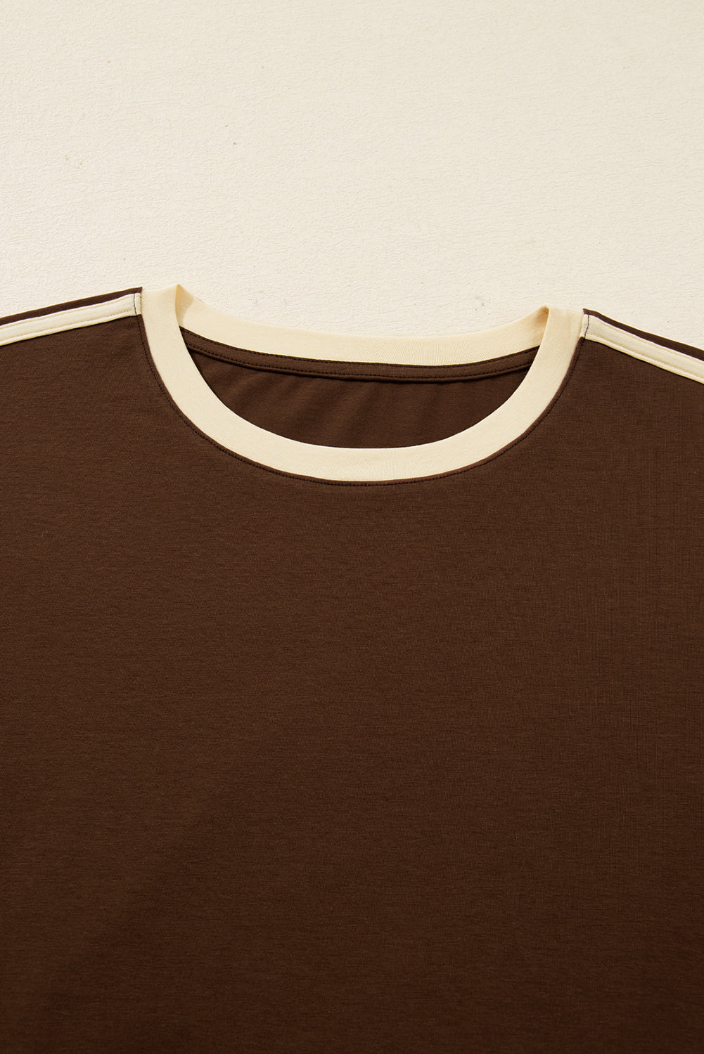 Varsity Striped Accent Contrast Crew Neck Long Sleeve T-Shirt - eAura