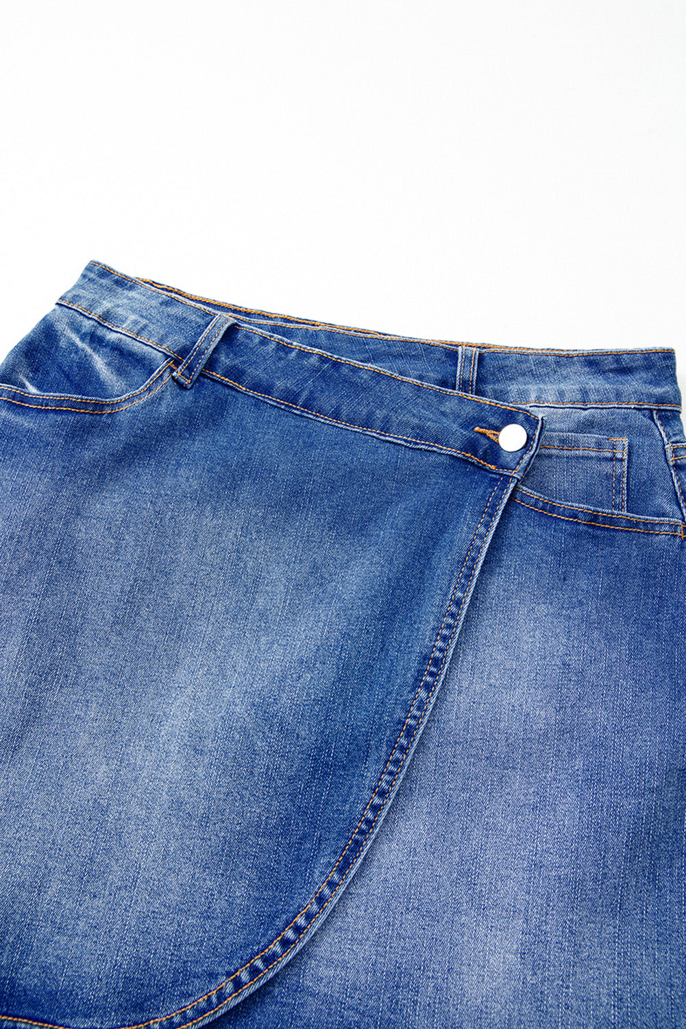 Ashleigh Blue Wrapped Crossed Waist Denim Mini Skirt eAura
