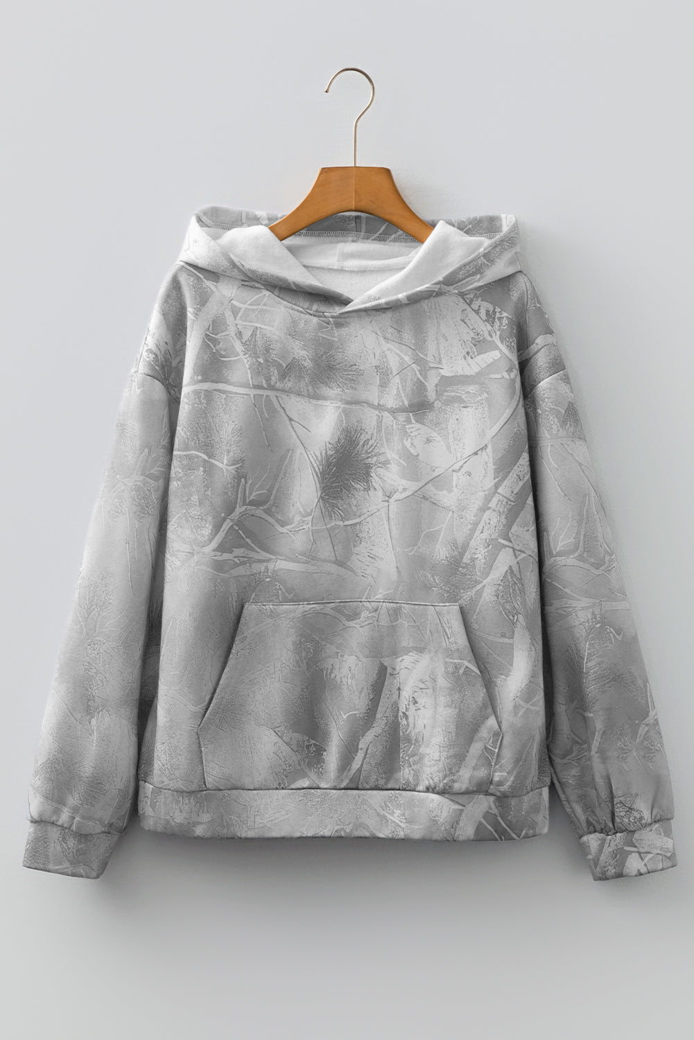 Camouflage Woodland Print Oversized Sporty Hoodie - eAura