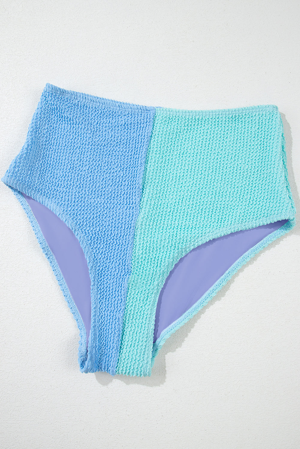 Corded Colorblock Square Neck High Waist Bikini Set