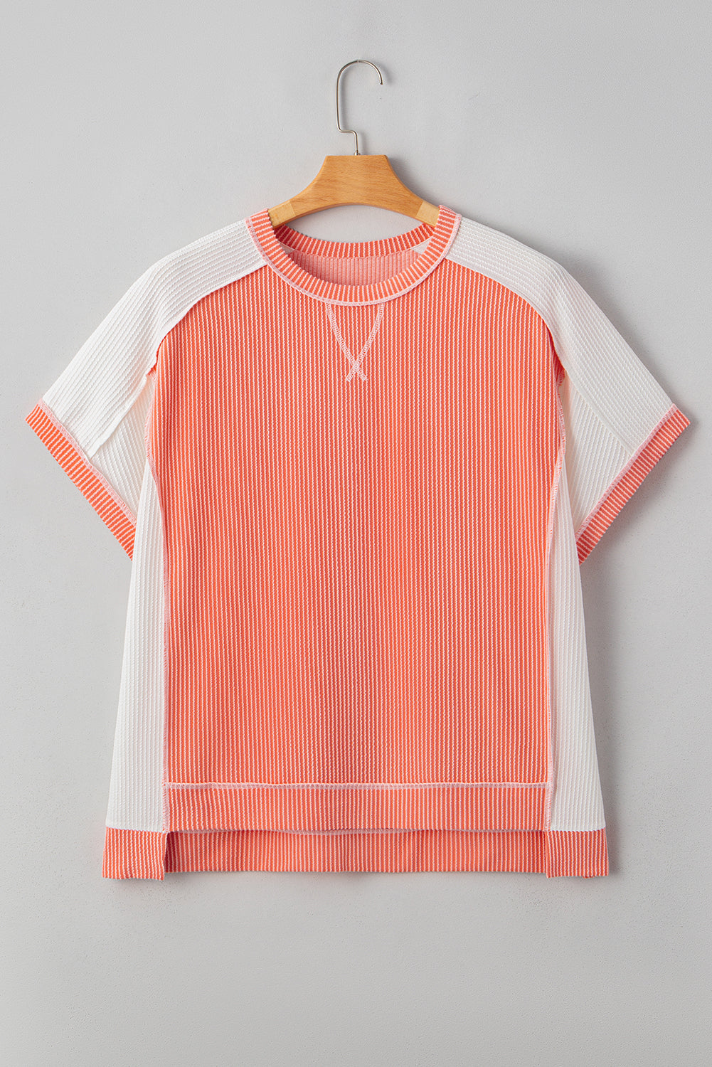 Rib Hi Low Plus Size Short Sleeve Top BB Fashion Outlet
