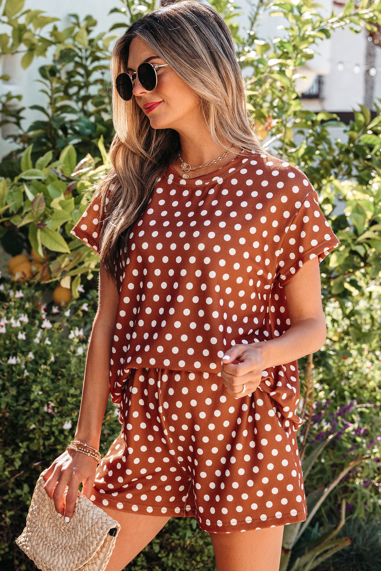 Polka Dot Print Co-ord Short Set