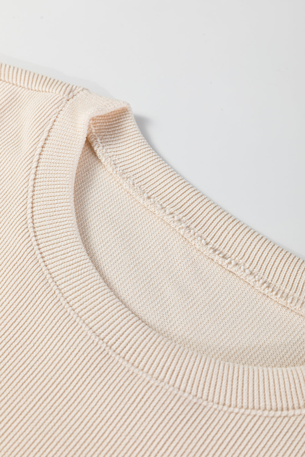 Textured Drop Shoulder Pullover Drawstring Shorts Co-ord Set - eAura