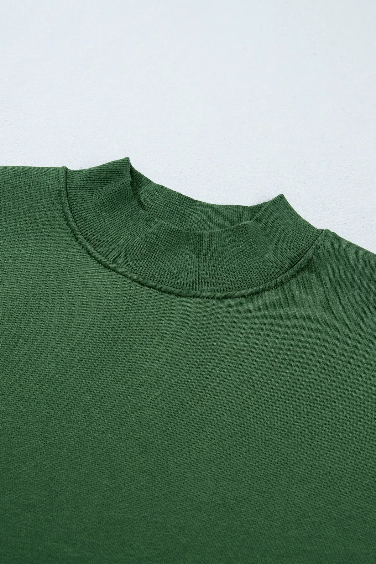 Plaid Sleeve Colourblock Loose Tunic Sweatshirt – Evergreen