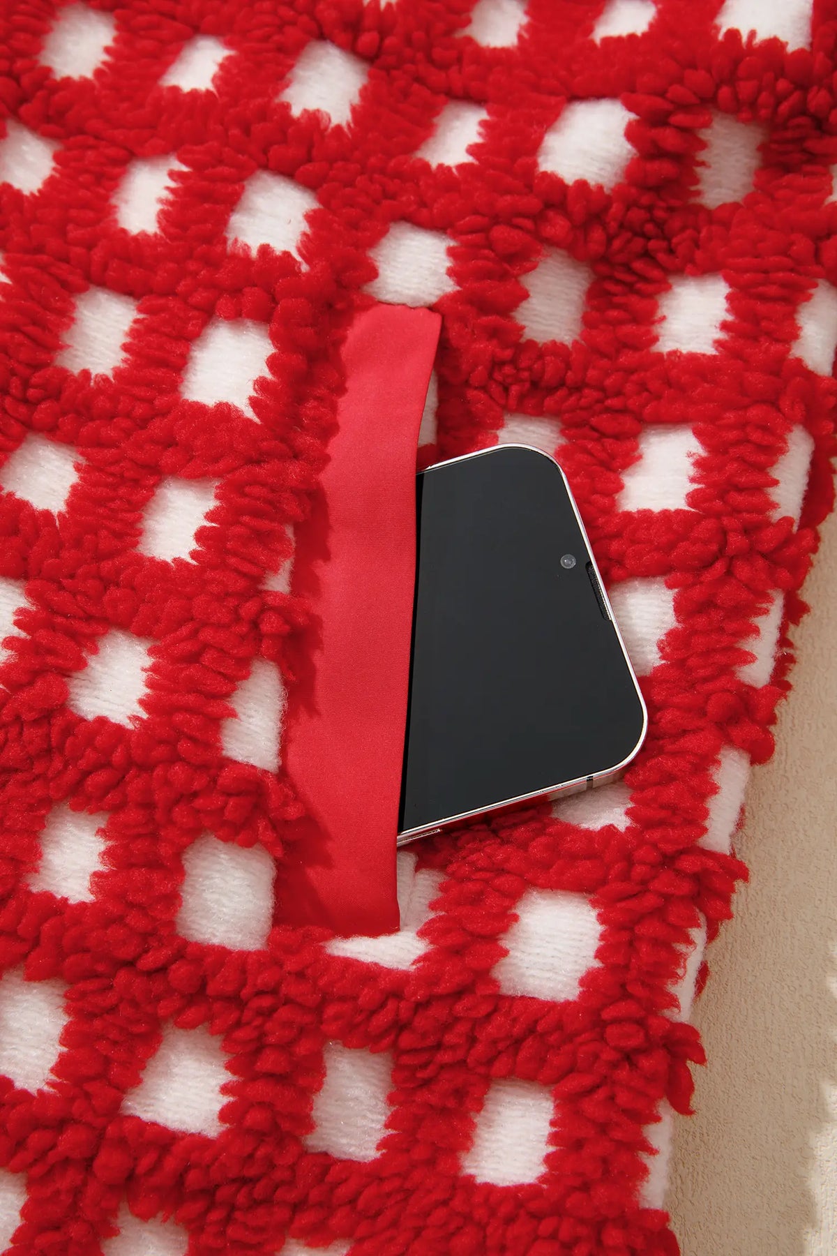 Plaid Zip-up Long Sleeve Jacket – Fiery Red