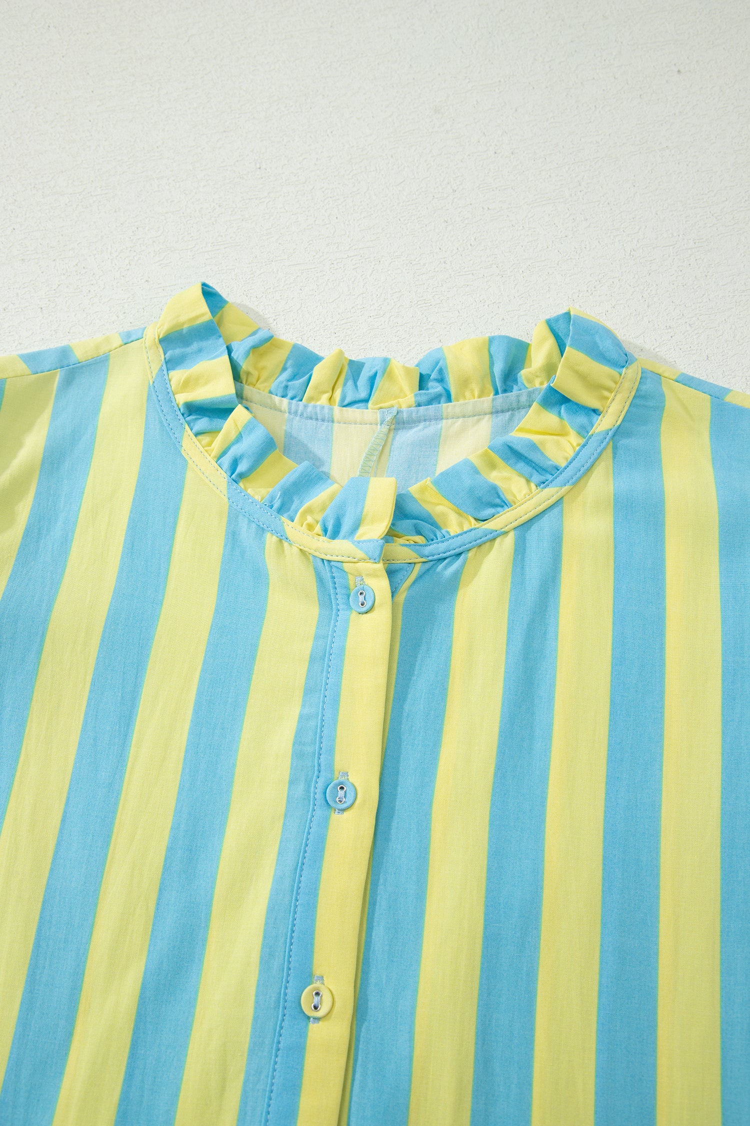 Stripe Puff Sleeve Mini Dress – Half Button