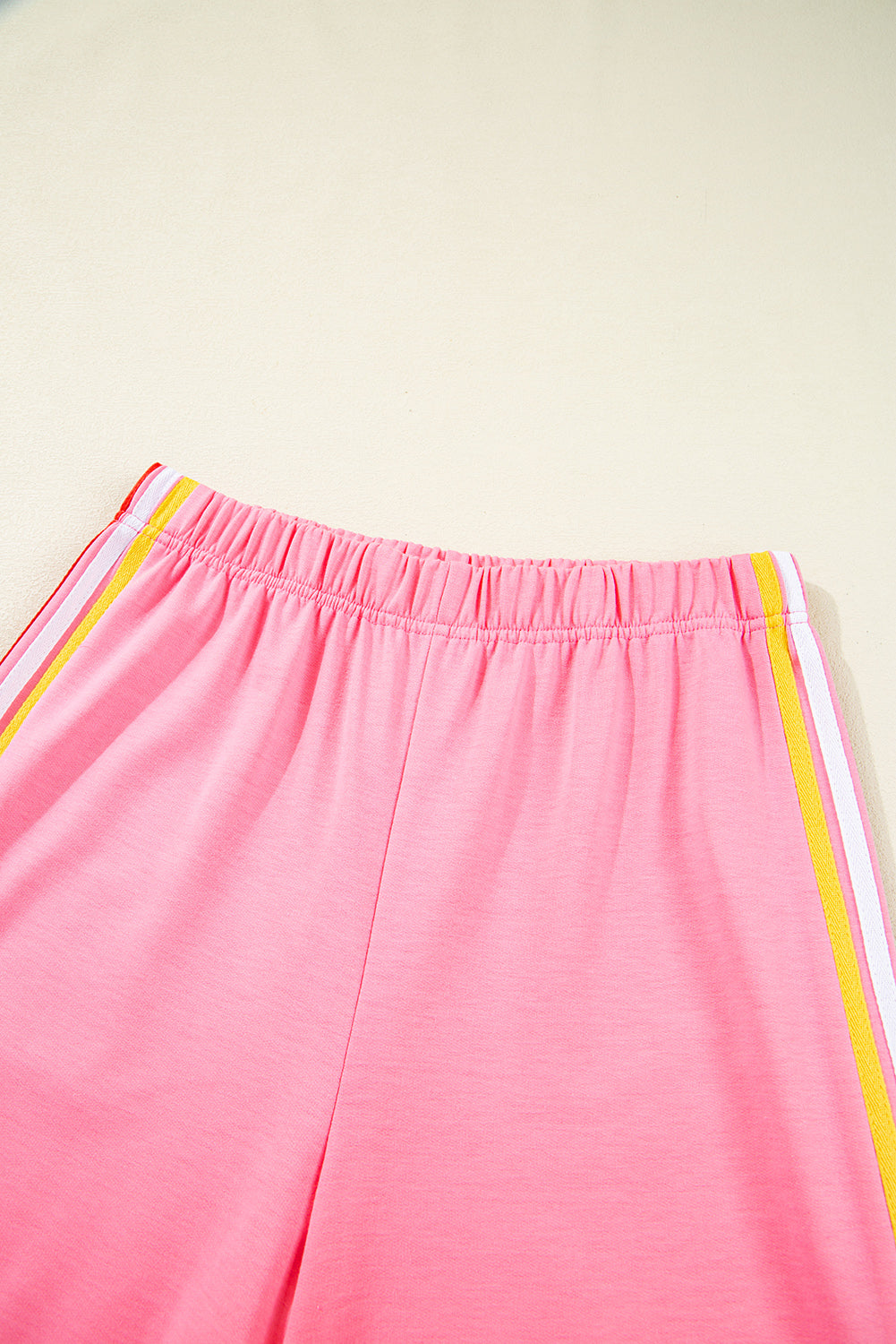 Contrast Crewneck T Shirt and Wide Leg High Waist Trousers Co-ord eAura