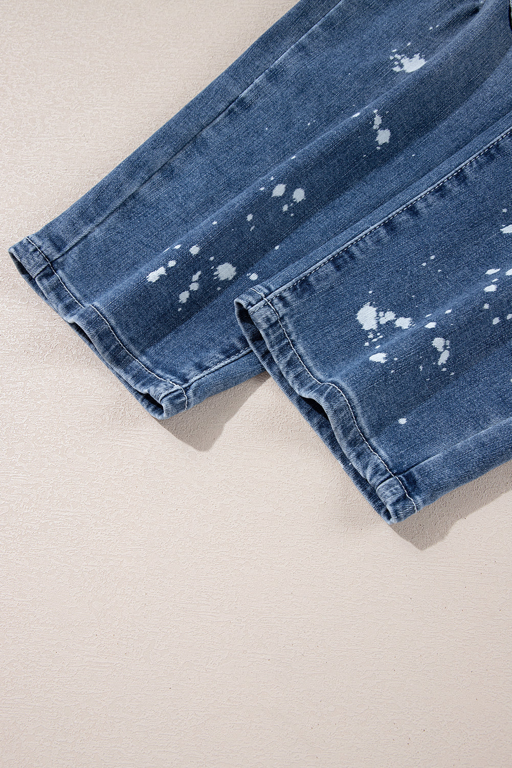 Ashleigh Blue Ripped Splattering Paint Rope Waist Cropped Straight Jeans eAura