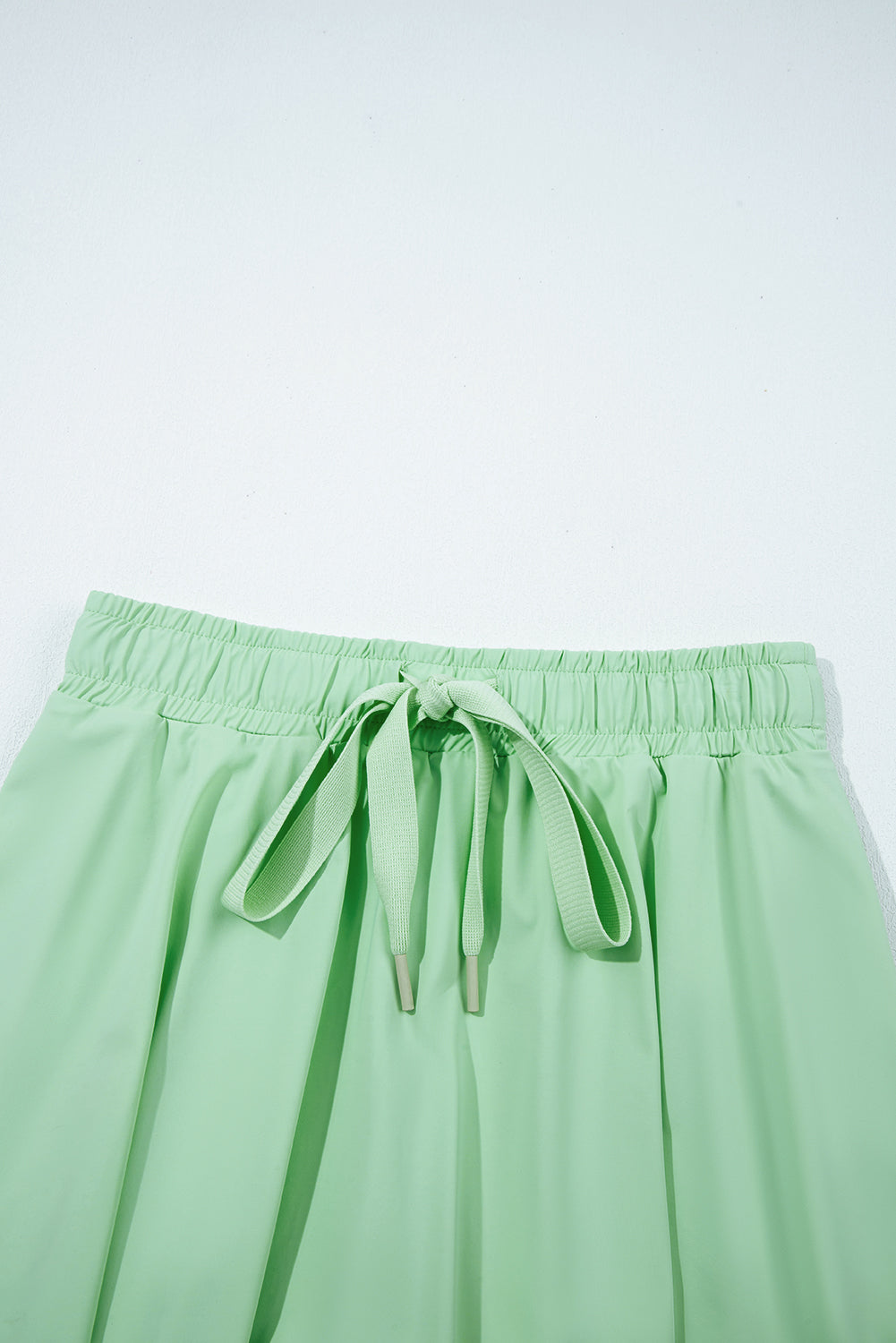 Light Green Drawstring High Waist Lined Tennis Skorts eAura
