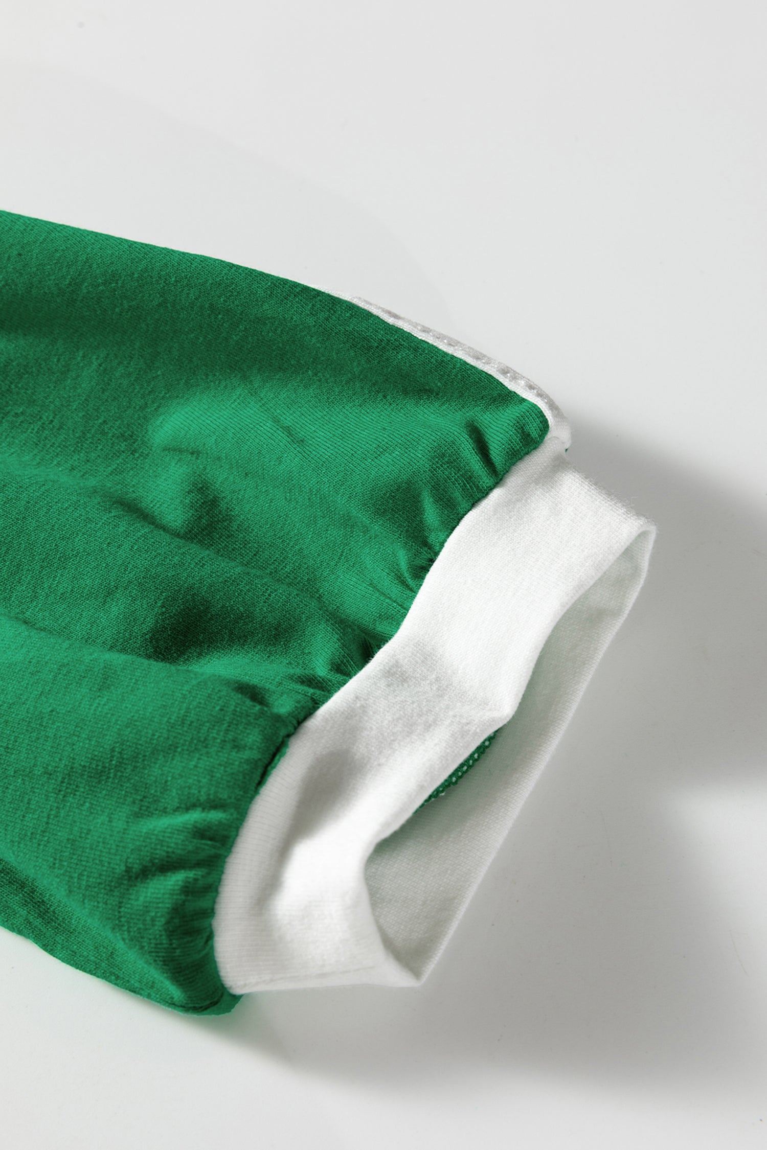 Varsity Striped Accent Contrast Crew Neck Long Sleeve T-Shirt - Tops/Long Tops