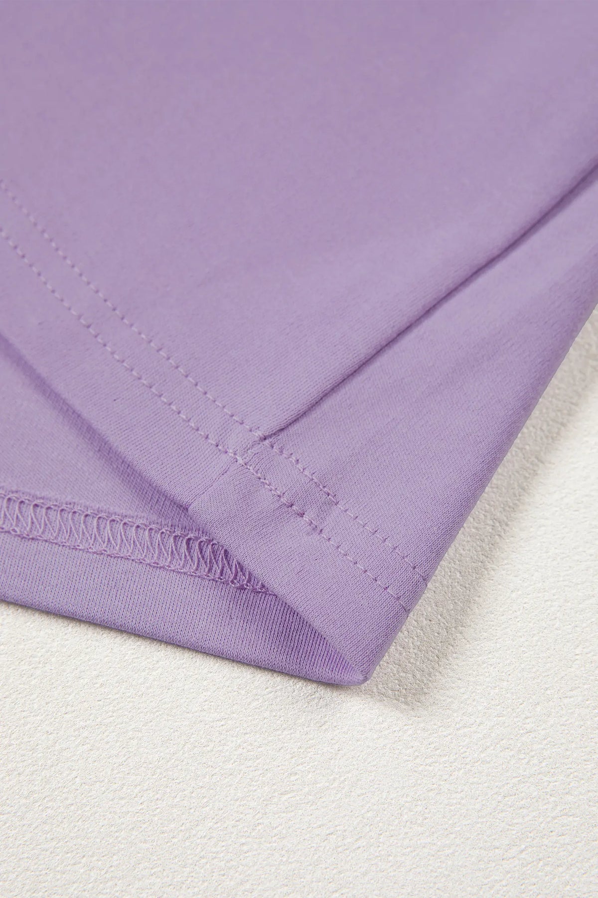 Solid Colour High Neck Oversize Tee – Wisteria