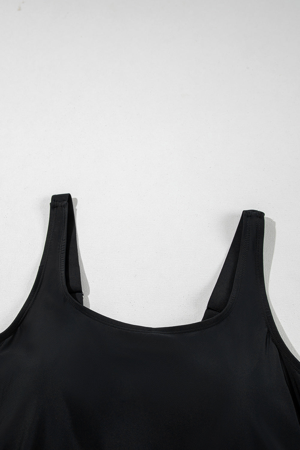 Black Square Neck Knot Plus Size One Piece Swimsuit BB Fashion Outlet