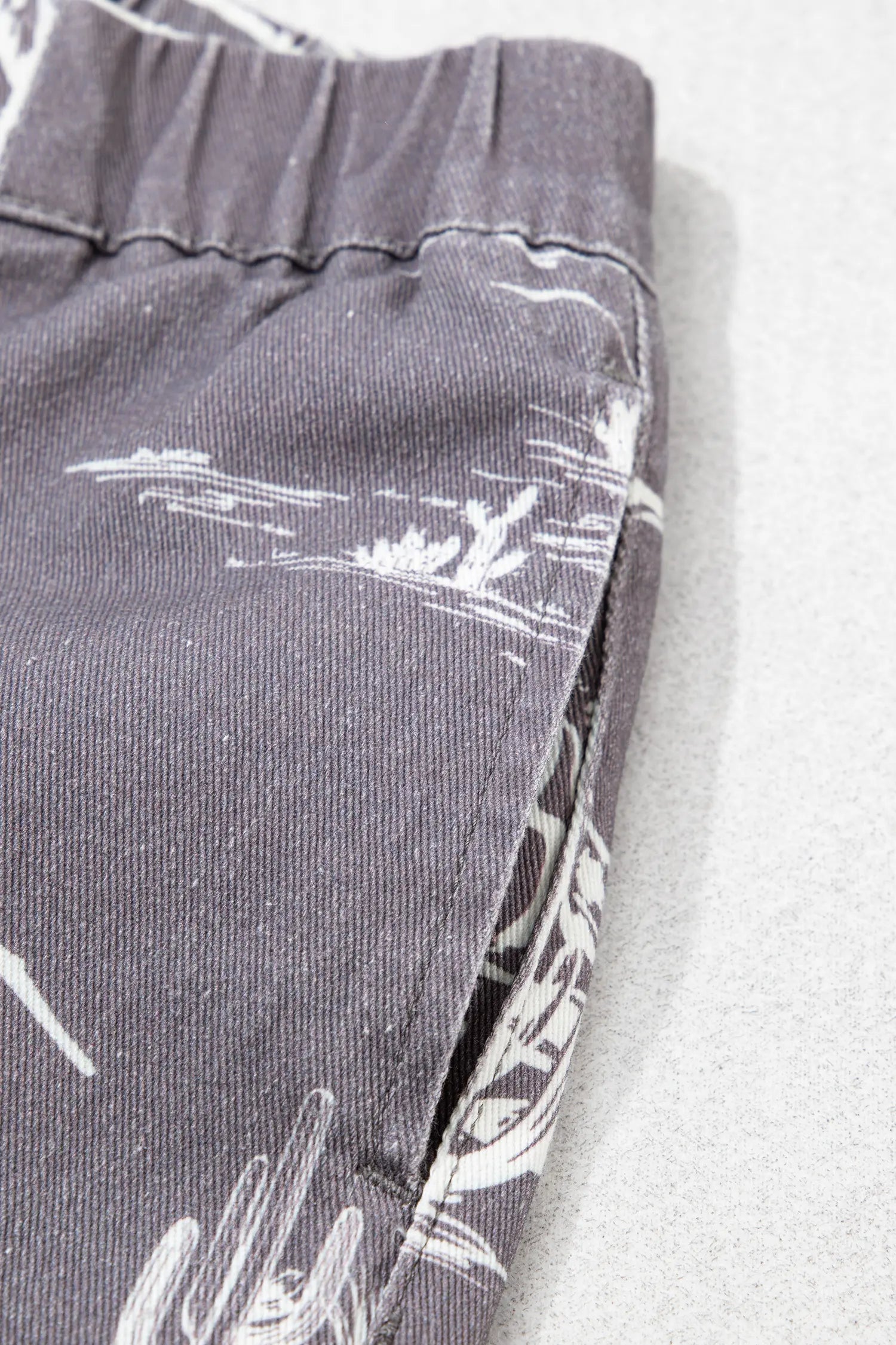 Gray Wild West Riding Vintage Printed Shift Jeans