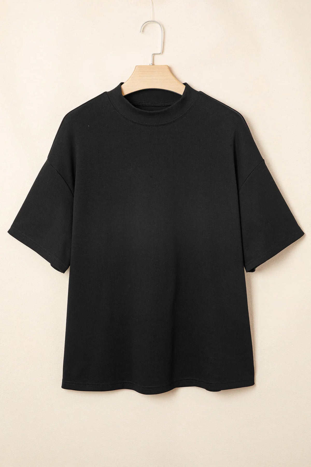 Solid Colour High Neck Oversize Tee – Wisteria
