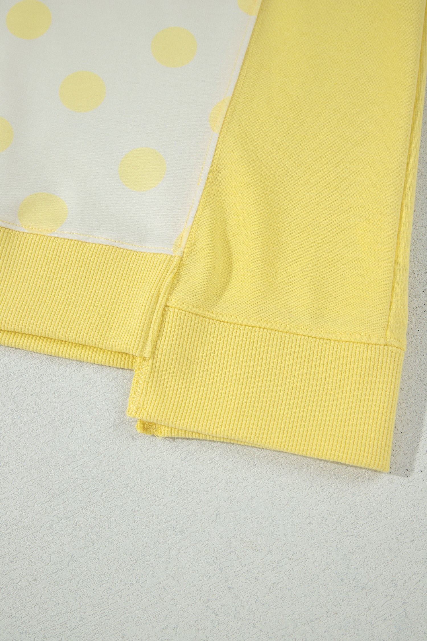 Color Block Patchwork Polka Dot Wide Leg Pant Set – Yellow